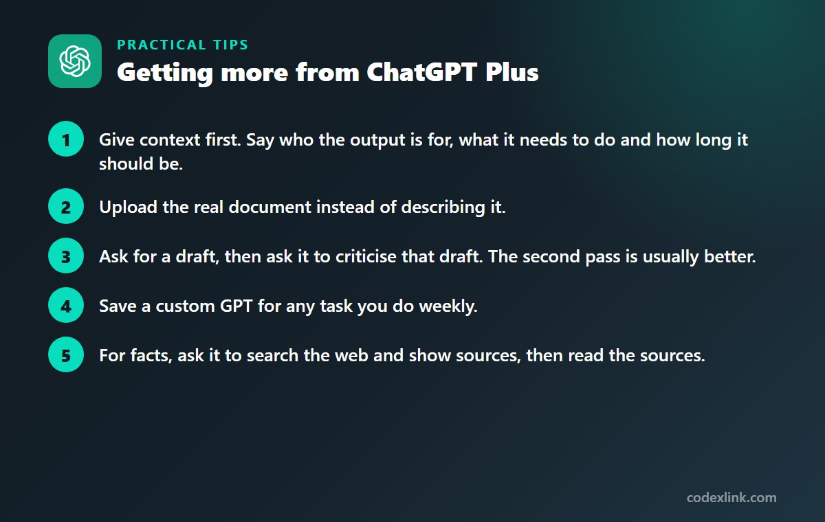 5 practical tips for getting more from ChatGPT Plus