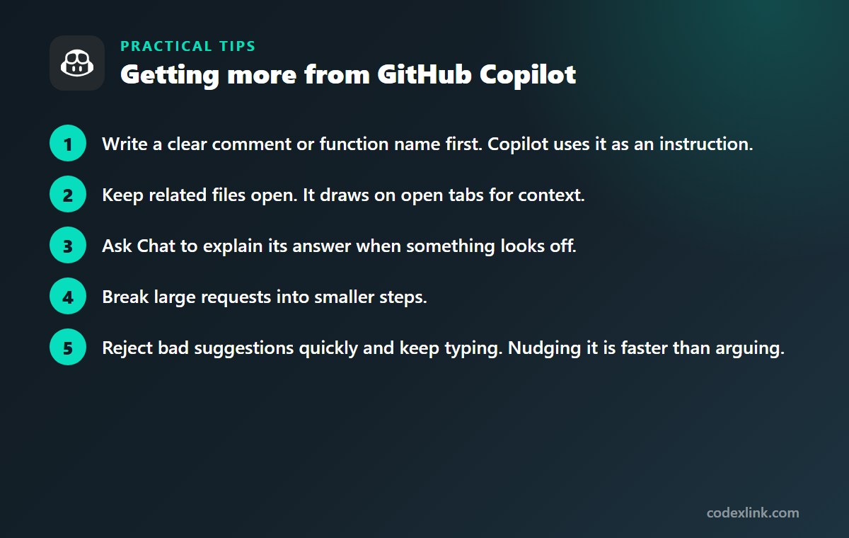 5 practical tips for getting more from GitHub Copilot