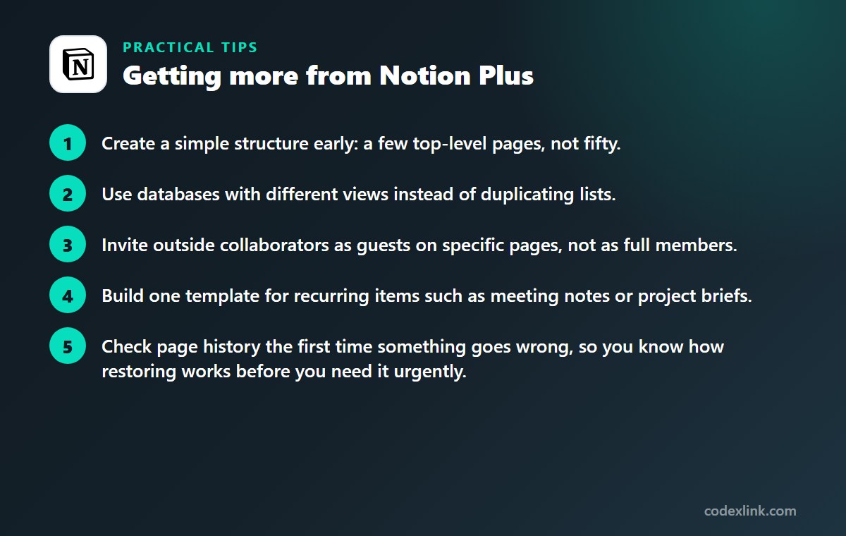 5 practical tips for getting more from Notion Plus