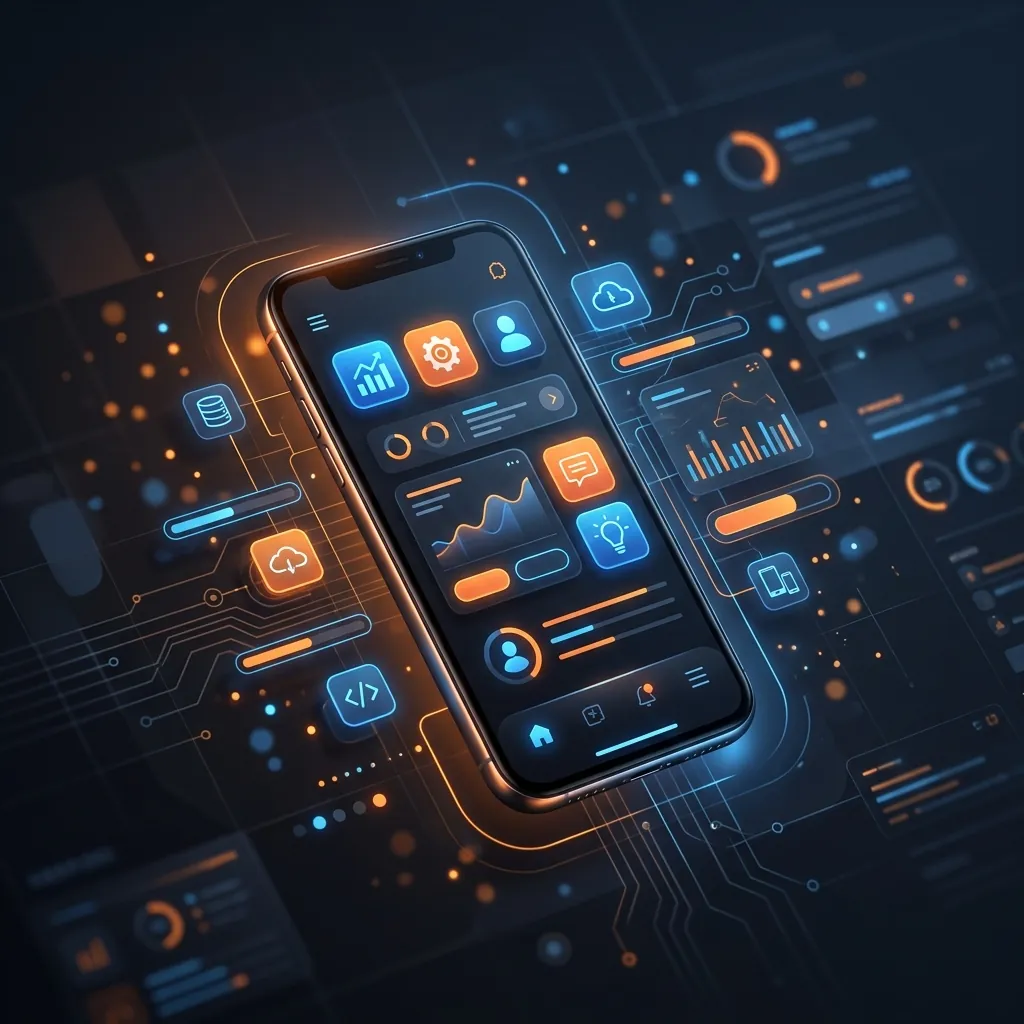 Mobile app screens on a smartphone